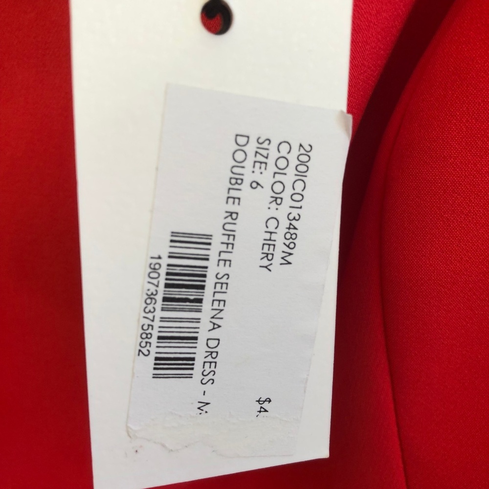 MILLY Cherry Red Double Ruffle SELENA Dress - Picture 3 of 8
